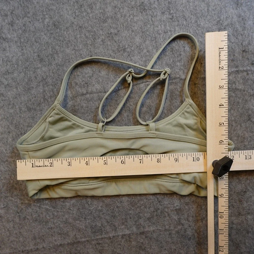 Alo Yoga Sports Bra Women Extra Small Sage Green Airlift Intrigue Strappy Gym